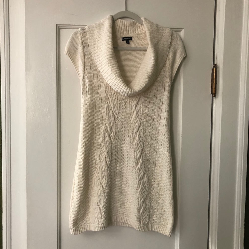 Express Cream Sweater Dress X-Small